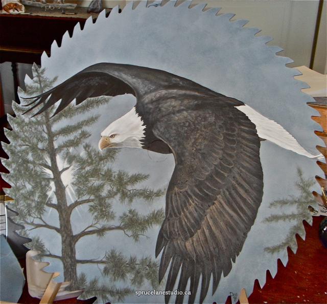 Spruce Lane Eagle Saw Blade Painting 2